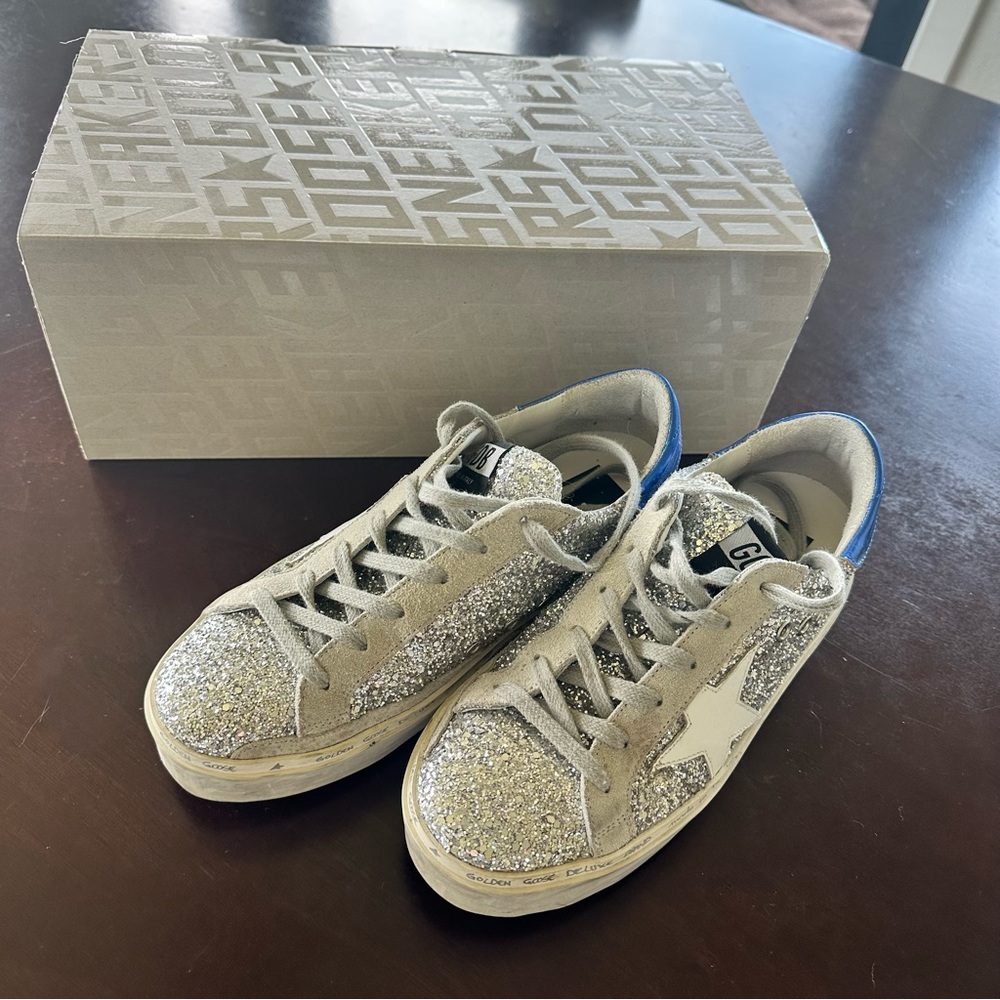 Golden Goose Hi Star silver glitter sneaker - 37